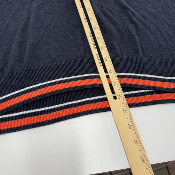 525 America Sweater Womens XS Blue Black‎ Striped V Neck Linen Blend Pullover - Picture 6 of 7